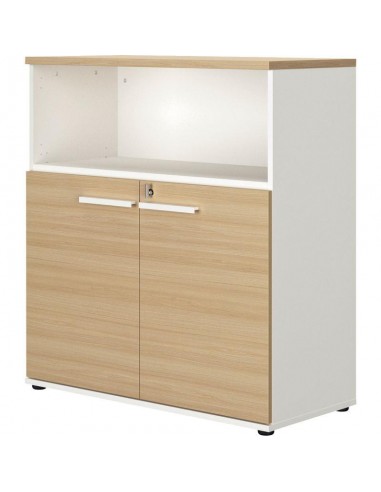 Rangement mi-haut L80cm 2 portes 1 niche Connexion chêne 50% de réduction en Octobre 2024