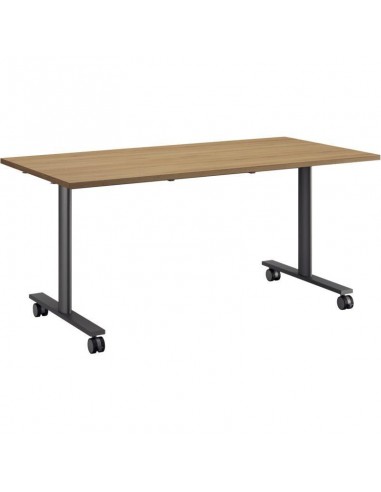 Table de réunion mobile rabattable L160cm Connexion plateau chêne les muscles