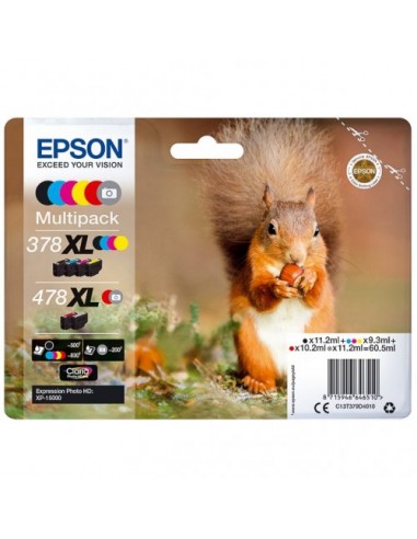 Epson KT379D Pack x 6 original C13T379D4010  378XL478XL - Noir Cyan Magenta Jaune Photo en ligne des produits 