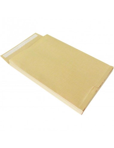 Carton de 125 pochettes kraft armé 260x330mm soufflet 30mm bande siliconée brillant des détails fins